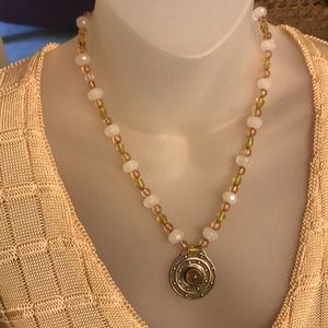 Silver and amber necklace